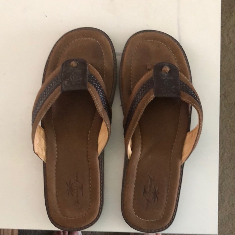 Jamaica Jaxx Men’s XL (12/13) flip flops. Brown.